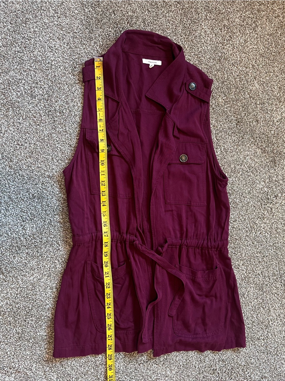 Maurice’s Burgundy Utility Vest - Picture 6 of 9